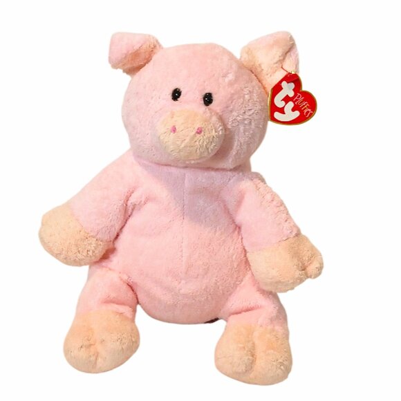 2006 Ty Pluffies TyLux Piggy Pink Pig Beanie Plush Stuffed Toy 8" - Picture 1 of 7